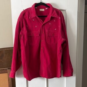 Vintage L.L. Bean Red Casual Button Down Shirt